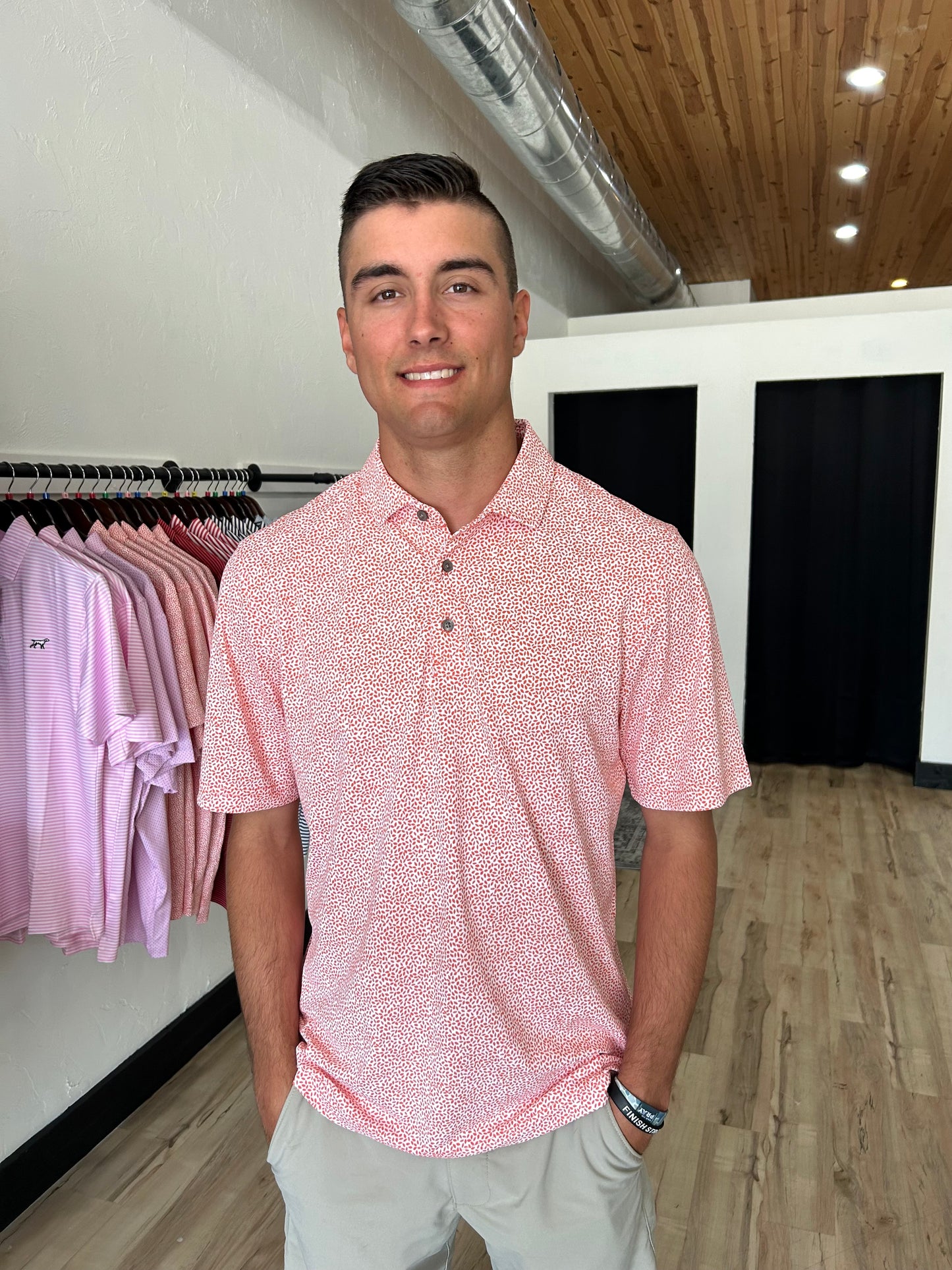 C&B Virtue Eco Pique Botanical Recycled Mens Polo-
Sweet Orange