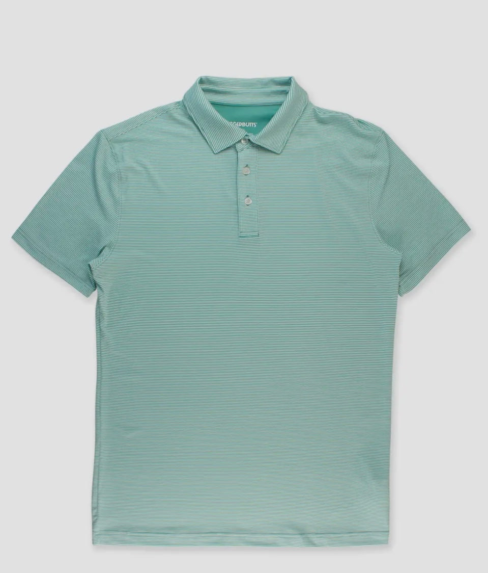 Performance Polo Green Micro Stripe