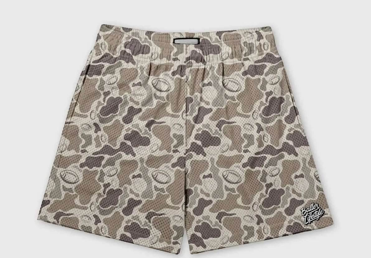 Youth Baller Lifestyle Football Camo Athletic Shorts