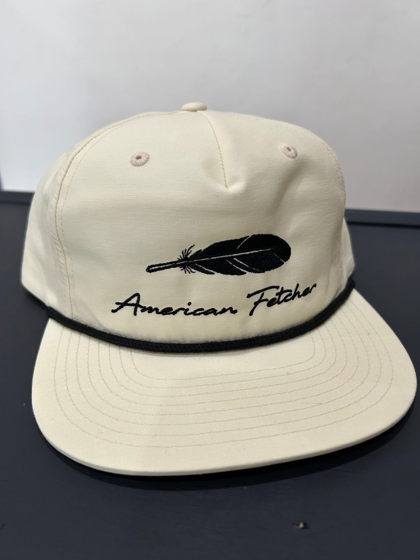 American Fetcher Feather Cream Rope Hat