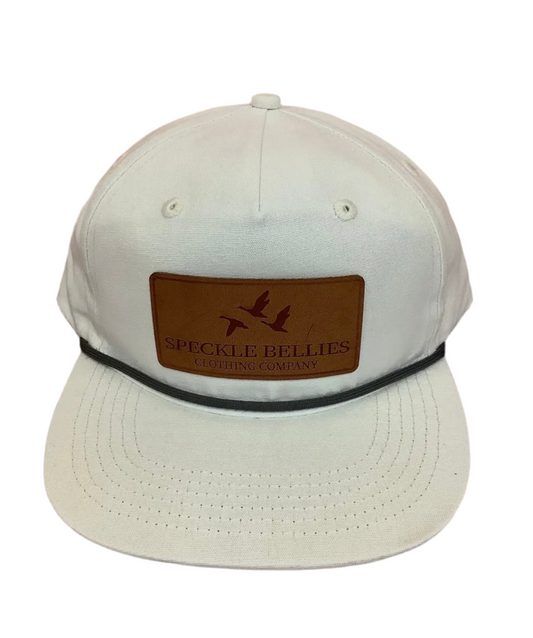 Speckled Bellies 3 Geese Leather Patch Rope Hat