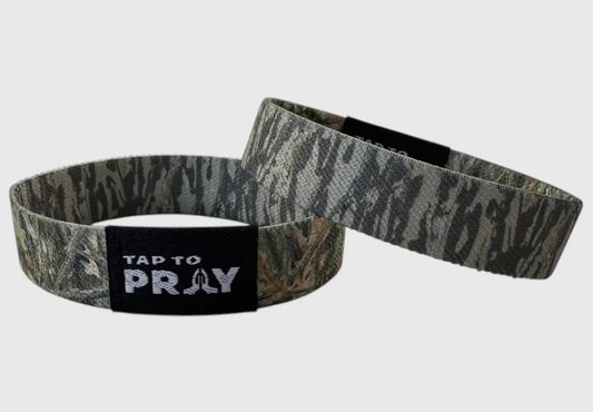 Versible Tap To Pray Wristband Forest & Tree Bark Camo