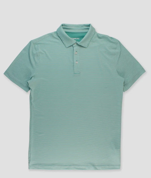 Performance Polo Green Micro Stripe