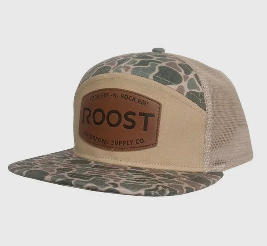 Roost 7 Panel Leather Patch Hat