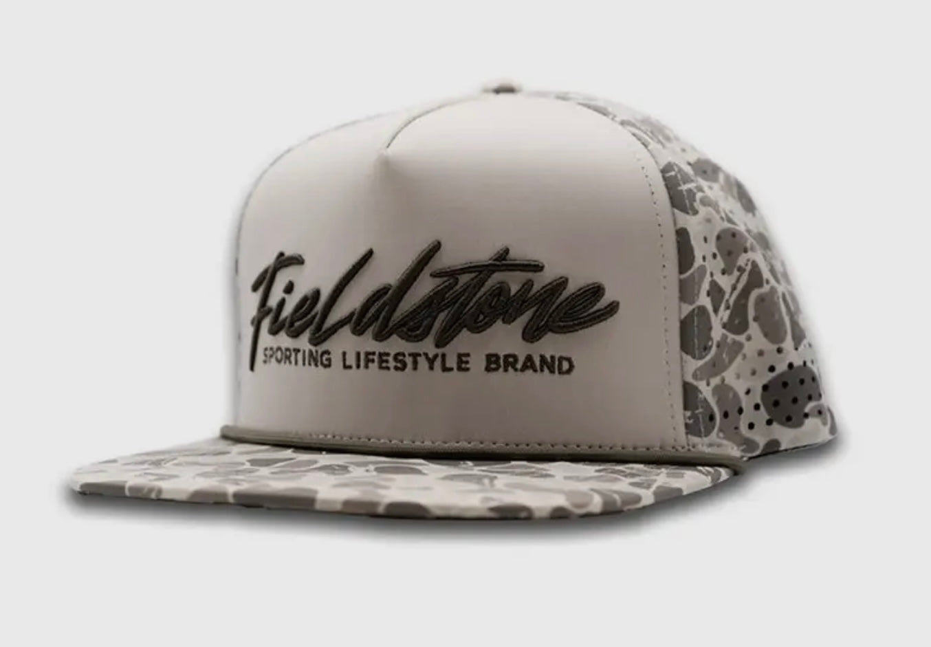 Fieldstone Script Logo Marsh Camo Performance Rope Hat