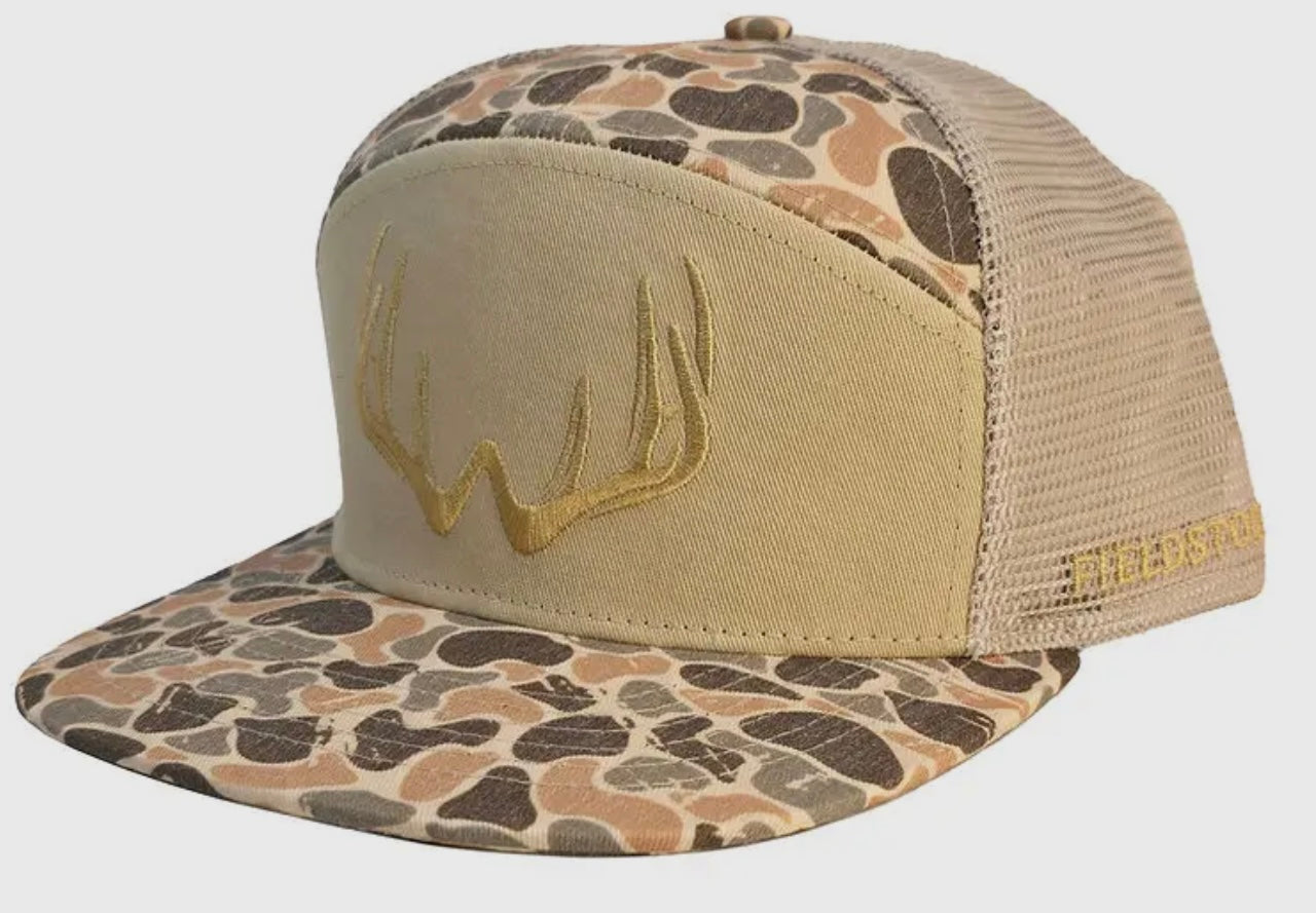 Fieldstone 7 Panel Woodlands Camo Rack 3D Puff Logo Hat