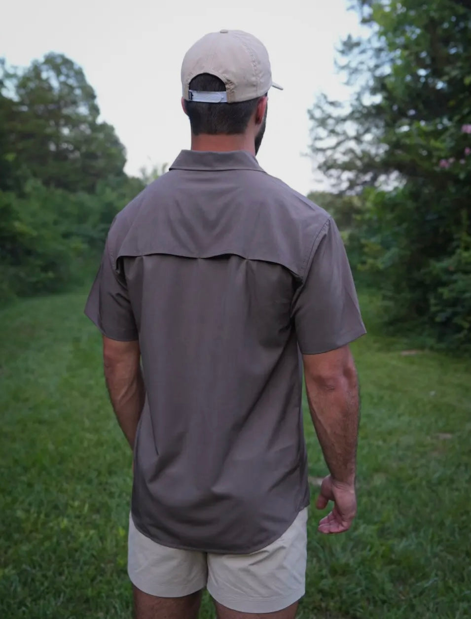 Hurricane Marsh Earth Brown Performance Button Up