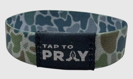 Versible Tap To Pray Wristband River Rock Camo Moss & Slate
