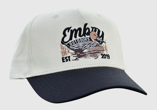 Embry Cream/Black Embroidered Duck Trucker Hat